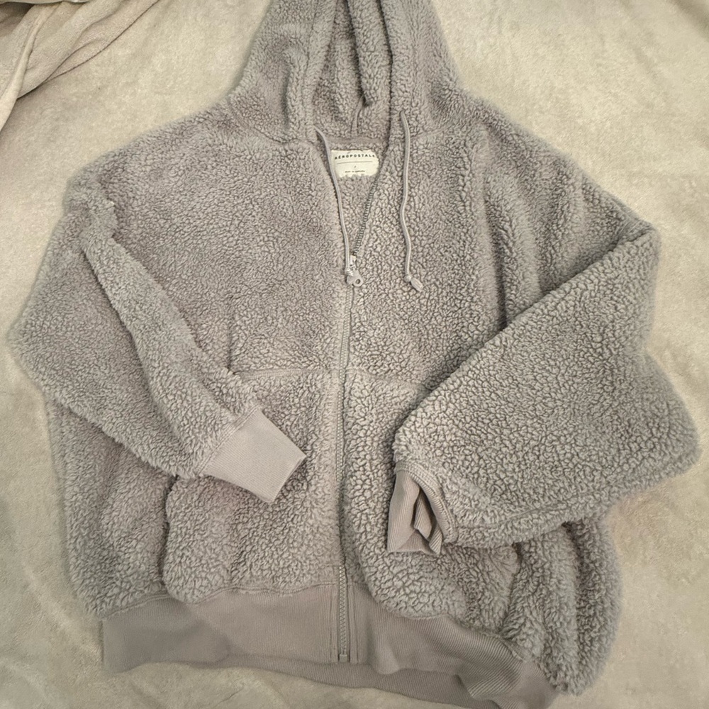 Aeropostale Light Gray Fleece Jacket